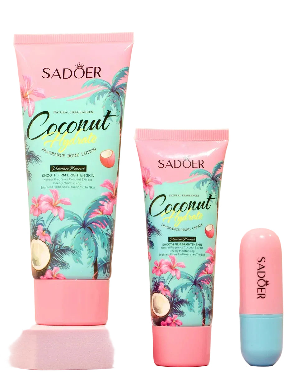Kit de Cuidado Corporal Sadoer Coconut Hydrate Hidratante y Suavizante