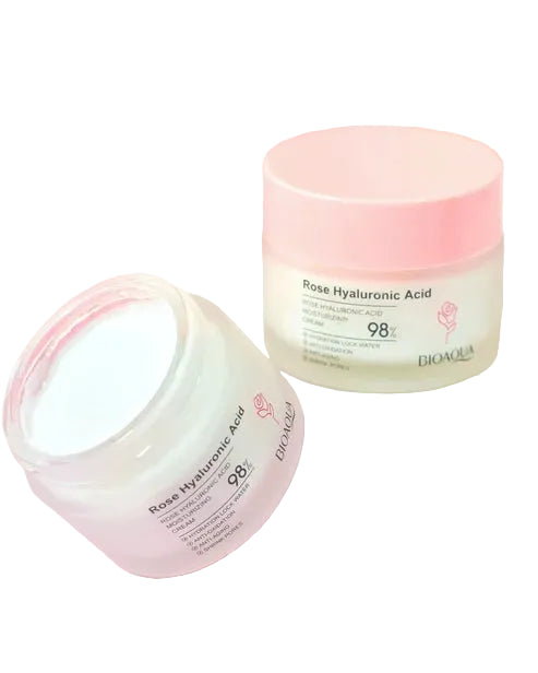 Crema rosas + ácido hialurónico Bioaqua nutre e hidrata