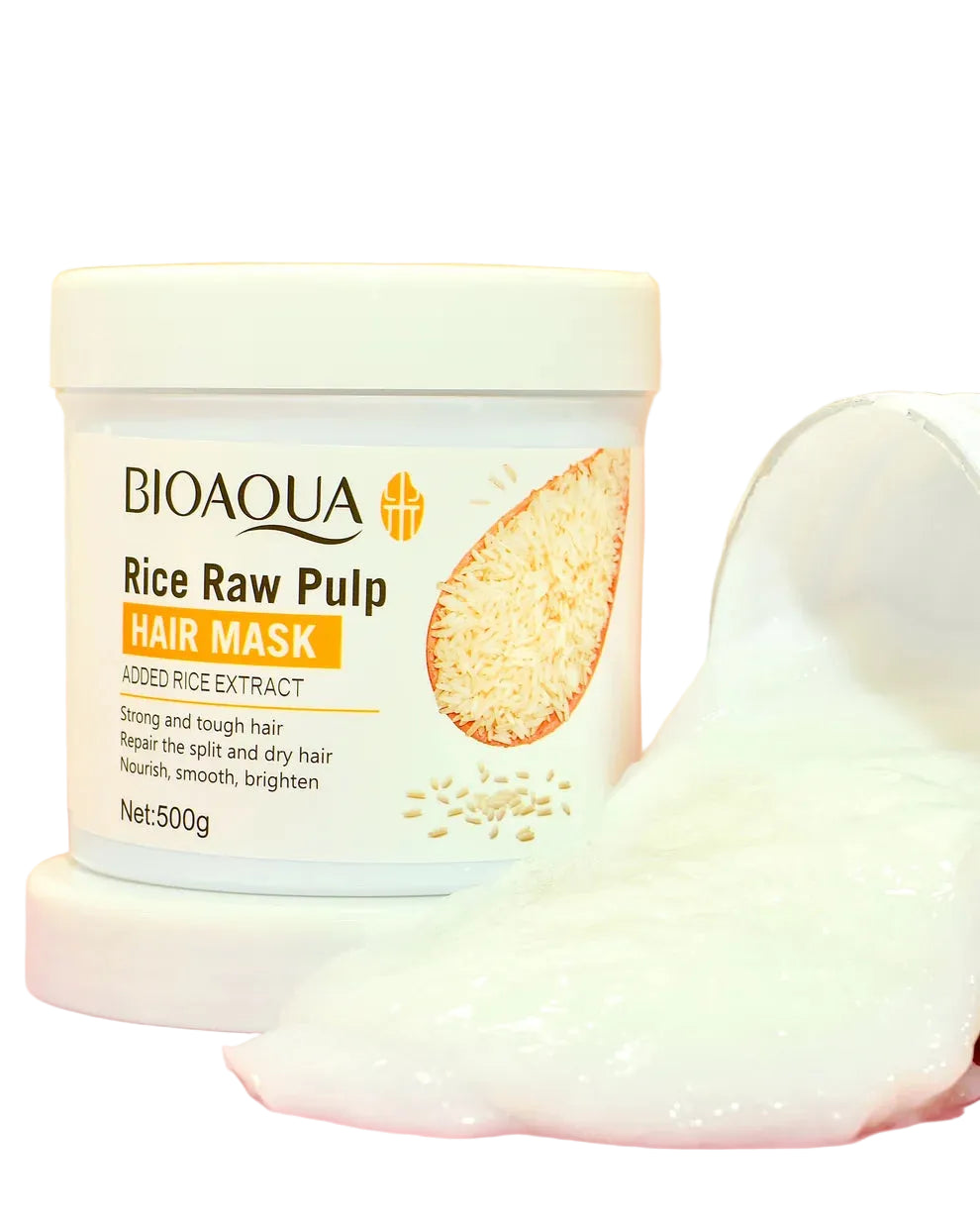 Mascarilla Capilar Bioaqua Rice Raw Pulp Reparadora y Nutritiva